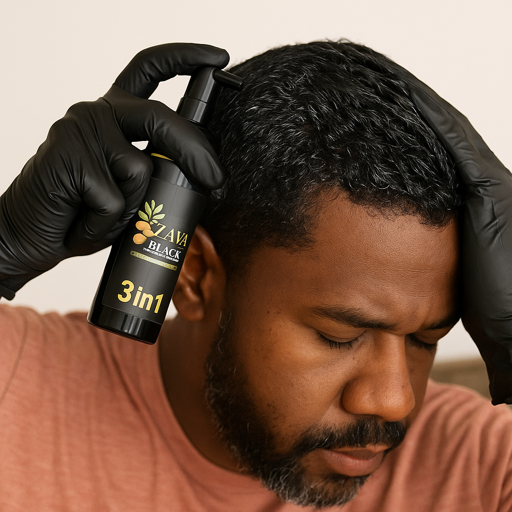 Dites adieu aux cheveux blancs avec ZAVA BLACK 3 en 1 ( PROMO 12MIL AU LIEU DE 20MIL)