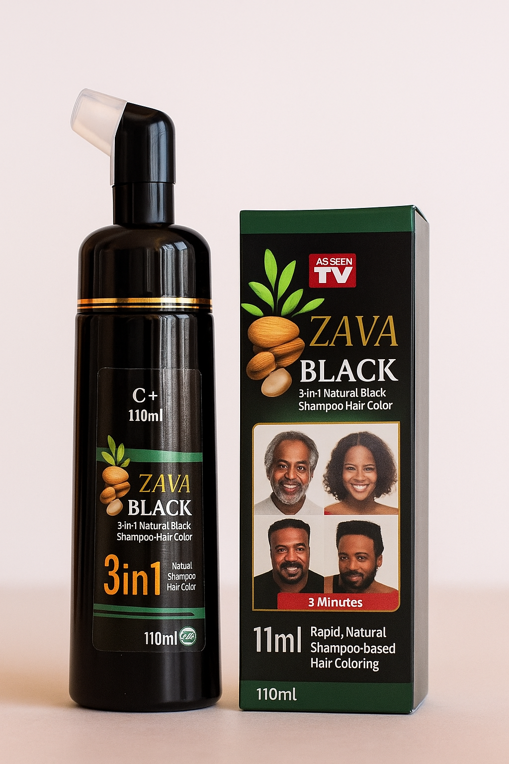 Dites adieu aux cheveux blancs avec ZAVA BLACK 3 en 1 ( PROMO 12MIL AU LIEU DE 20MIL)